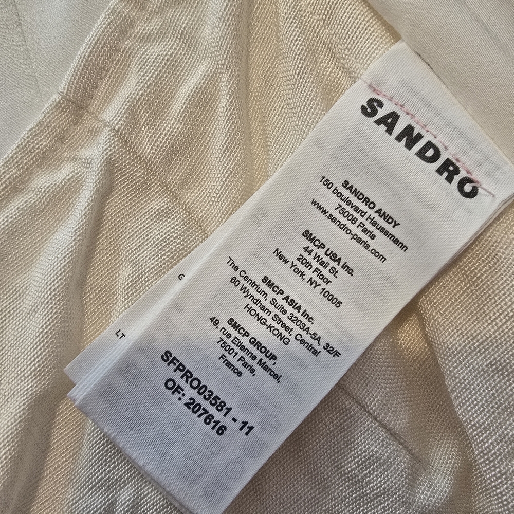 Sandro Carine Sleeveless Mini Casual Dress V-neck Sleeveless Front button - Picture 8 of 13